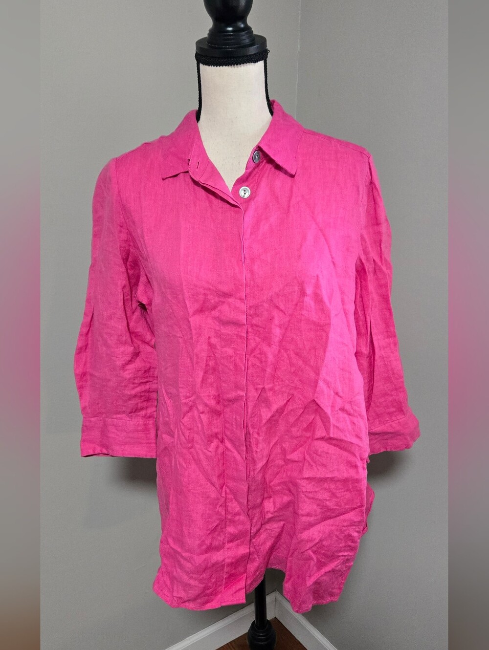 Tyler Boe Womens Linen Pink Shirt Small